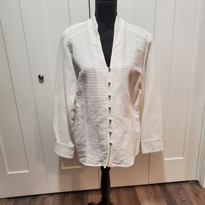 Dressy white pleated shirt.